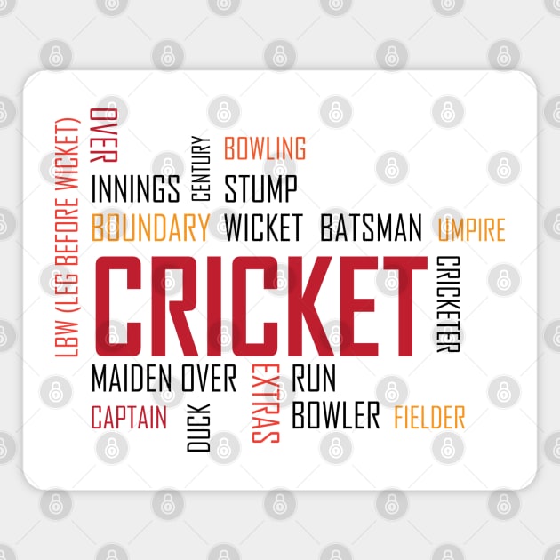 Cricket, Cricket Words Magnet by TeeFusion-Hub